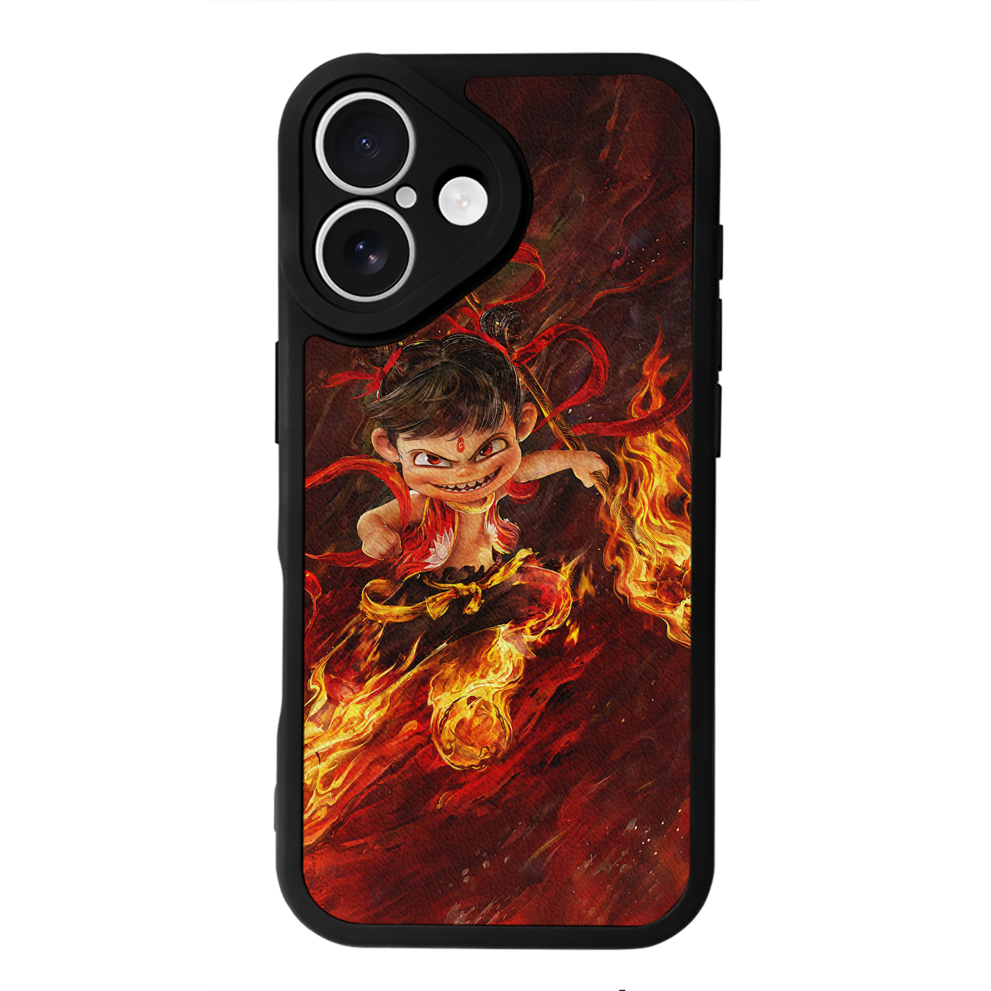 （画像用） Ne Zha 2 ナタ 魔童の大暴れ 【iPhone 16シリーズ対応】シリコンスマホケース（レザー調） 材質：シリコン